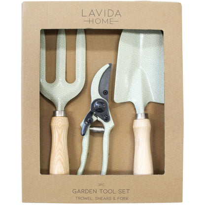 Garden Tool Set - Trowel + Fork + Pruning Shears