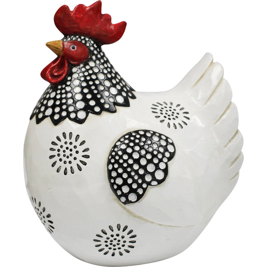 sitting hen chicken chook black and white gloria the sitting chicken farmhouse decor maranoa fields